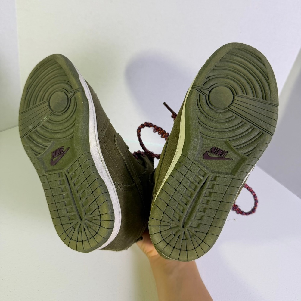 Nike Dunk Sky Hi Olive Green Suede Hidden Wedge Sneakers 528899-200 Womens 7 - Picture 9 of 9